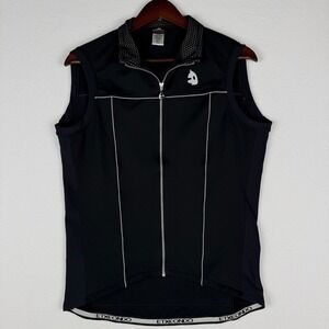 Etxeondo‎ Full Zip Cycling Vest Womens L Black Zipper Cargo Pocket Road Biking